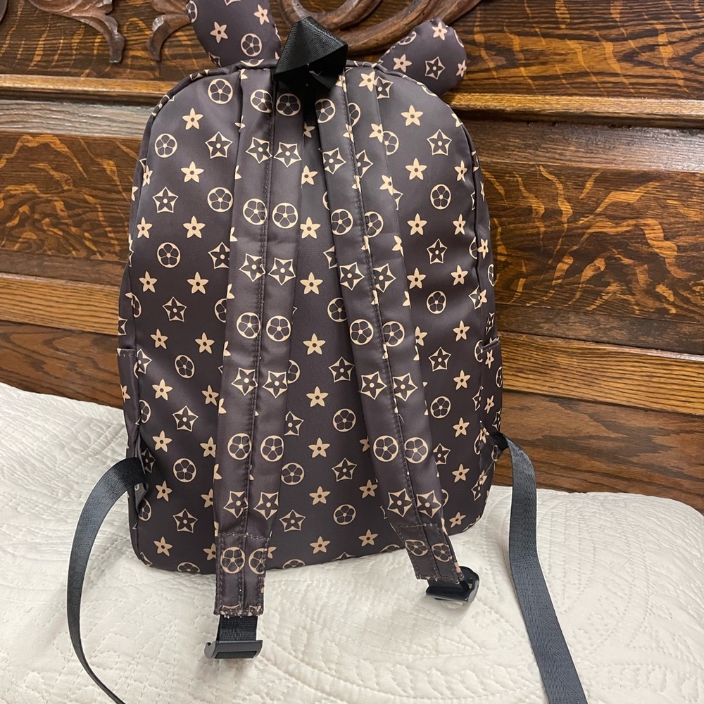 Brown monogram Patterned Bunny Backpack - image 3